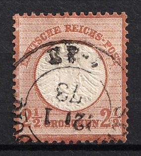 1872 2.5gr German Empire, Large Breast Plate, Germany (Used)