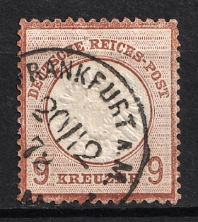 1872 9kr German Empire, Large Breast Plate, Germany (Used)