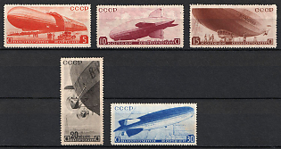 1934 The Airships of the USSR, Soviet Union, USSR, Russia, Airmail (Full Set, MNH)