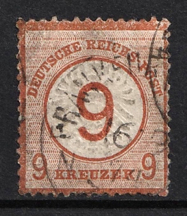 1874 9kr on 9kr German Empire, Germany (Used)