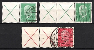 1928 Weimar Republic, Germany, Se-tenants, Zusammendrucke (Used)