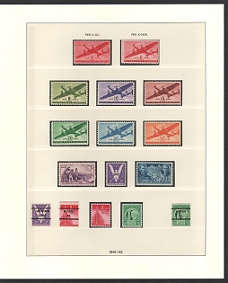1941-43 United States, USA, Collection of Varieties and Types (MNH)