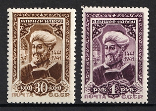 1942 500th Anniversary of the Birth of Alisher Navol, Soviet Union, USSR, Russia (Full Set, MNH)