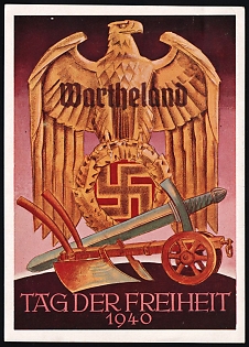 1940  'Wartheland Freedom Day' Propaganda Postcard