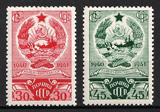 1941 First Anniversary of the Karelian-Finnish SSR, Soviet Union, USSR, Russia (Full Set)