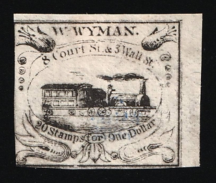 1d Moss, Boston, Courier Local Post, United States, Ex Johnstone & Waterhouse