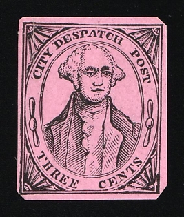 3c City Despatch Post, New York, Courier Local Post, United States, Ex Johnstone & Waterhouse