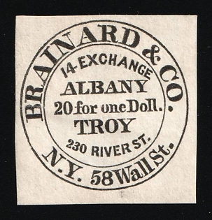Brainard and Co., New York, Albany Troy, Courier Local Post, United States, Ex Johnstone & Waterhouse