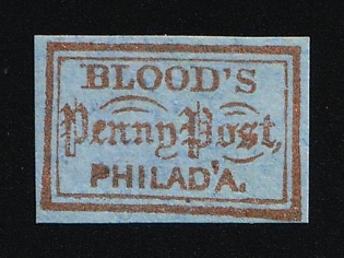 1c D. O. Blood and Co., Dispatch Post, Philadelphia, Courier Local Post, United States, Ex Johnstone & Waterhouse