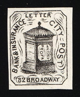 Hussey's Post, New York, Courier Local Post, United States, Ex Johnstone & Waterhouse