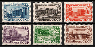 1950 25th Anniversary of Uzbek SSR, Soviet Union, USSR, Russia (Full Set, MNH)