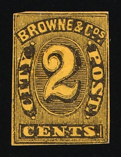 2c Browne and Co.'s City Post Office Cincinnati, Ohio, United States, Ex Johnstone & Waterhouse