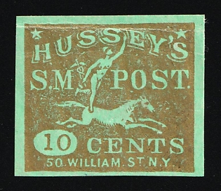 Hussey's Post, New York, Courier Local Post, United States, Ex Johnstone & Waterhouse