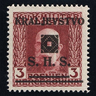1919 3h Yugoslavia, Issued for Bosnia and Herzegovina (Strpic 32 var, Latin Overprint Instead Cyrillic, Certificate, MNH)