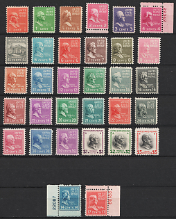 1938 Presidential Issue, United States, USA (Full Set, MNH/MLH)