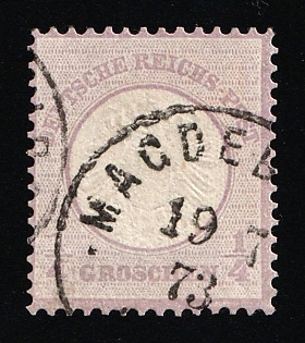 1872 1/4gr German Empire, Large Breast Plate, Germany (Signed, Used)