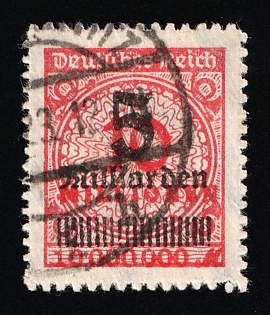 1923 5mrd on 10mio Weimar Republic, Germany (Signed, Used)