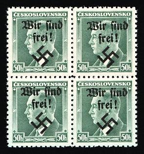 1938 50h Occupation of Rumburg, Sudetenland, Germany, Block of Four (MNH)