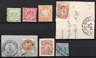 Baden, Bavaria, Prussia, German States, Germany, Small Stock of Stamps