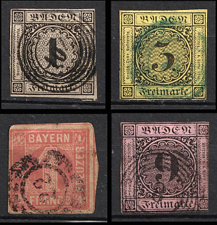 1850-53 Baden, Bavaria, German States, Germany (Used)