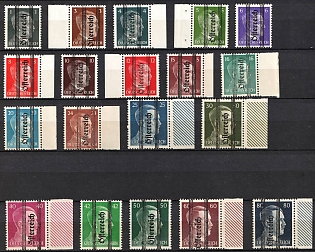 1945 Graz Local Issue 1pf - 80pf, Austria, Overprint on Hitlers head (Full Set, Signed, Margins)