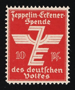 1927 10pf The Zeppelin-Eckener Spende, Third Reich, Germany, Cinderella