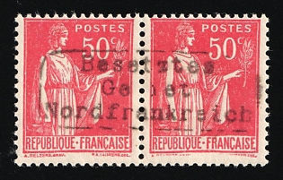1940 50c Dunkirk, German Occupation of France, Germany, Pair (Signed)