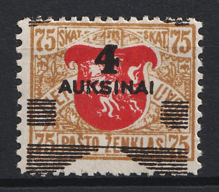 1919 4A auf 75Sk Lithuania (SHIFTED Overprint)