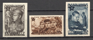 1947 USSR 29th Anniversary of the Soviet Army (Imperf, Full Set, MNH)