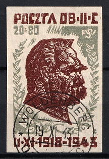 1943 Woldenberg, Poland, POCZTA OB.OF.II C, WWII Camp Post