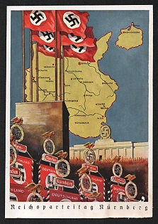 1933-1945 'Nuremberg Reich Party Rally' Proof Nazi Propaganda Postcard