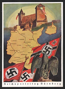 1933-1945 'Nuremberg Reich Party Rally' Proof Nazi Propaganda Postcard