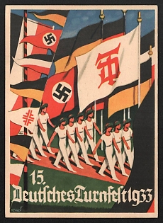 1933 'German Gymnastics Festival 1933' Nazi Propaganda Postcard