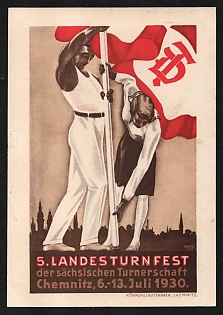 1930 'State Gymnastics Festival of the Saxon Gymnastics Association Chemnitz, July 6-13, 1930' Nazi Propaganda Postcard