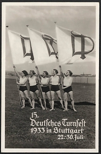 1933 'German Gymnastics Festival 1933 in Stuttgart, July 22-30' Nazi Propaganda Postcard