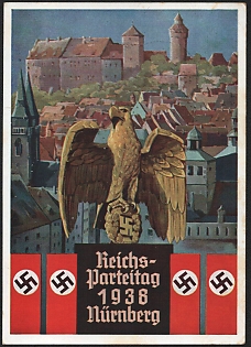 1938 'Reich Party Congress 1938 Nuremberg' Nazi Propaganda Postcard