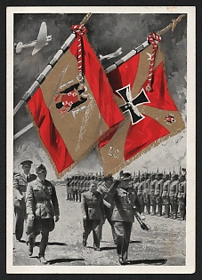 1939 'German Parade' Nazi Propaganda Postcard
