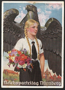 1938 'Reich Party Congress Nuremberg' Nazi Propaganda Postcard