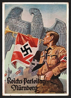 1938 'Reich Party Congress Nuremberg' Nazi Propaganda Postcard