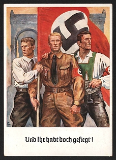 1938 'And You Did Fight!' Nazi Propaganda Postcard