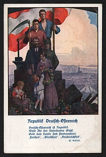 1933-1945 'German-Austrian Republic' Nazi Propaganda Postcard