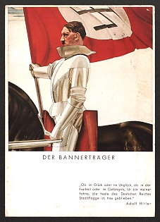 1937 'The Banner-Bearer' Nazi Propaganda Postcard