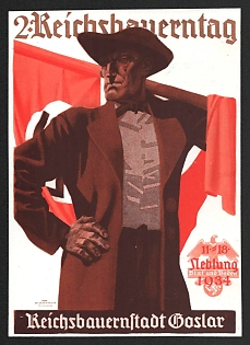 1934 'Bavarian National Day, Goslar, Reich Farmers' Town' Nazi Propaganda Postcard