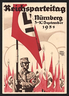 1934 'Nuremberg National Party Rally, September 5-10, 1934' Town' Nazi Propaganda Postcard
