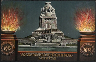 1938 'Battle of the Nations Memorial, Leipzig' Nazi Propaganda Postcard