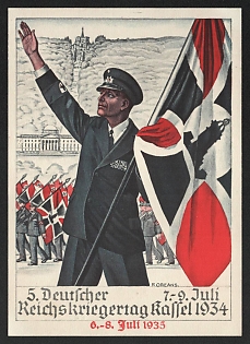 1935 'German Veterans' Day, Kassel, 1934, July 6-8, 1935' Nazi Propaganda Postcard