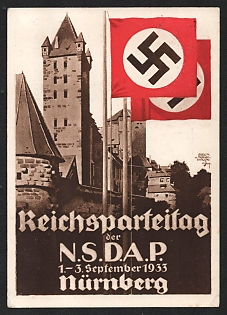 1933 'Nazi Party Rally September 1-3, 1933 Nuremberg' Nazi Propaganda Postcard