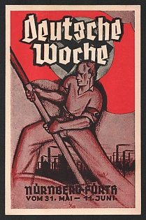 1933-1945 'German Week Nurnberg Forth From May 31 to June 11' Nazi Propaganda Postcard