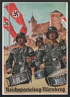 1936 'Reich Party Rally Nuremberg' Nazi Propaganda Postcard