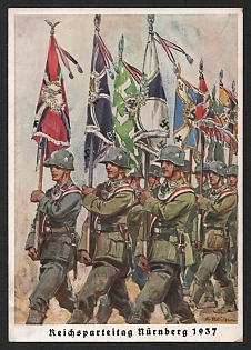 1937 'Reich Party Rally Nuremberg 1937' Nazi Propaganda Postcard
